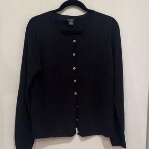 Cotton Club Size Large Black Button Down Cardigan Sweater